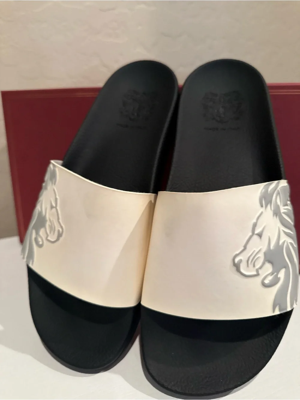 Bruno Magli Men's Messe Lion Head Slide Sandal mens size 9 NWT